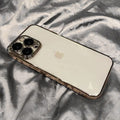 Vogueen Gold / iPhone 12 Mini Luxury Plating Square Frame Clear iPhone Case