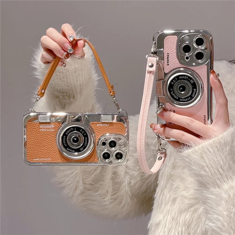 Luxury Retro Stereo Camera Lanyard iPhone Case – Vogueen Luxury Retro Stereo Camera Lanyard iPhone Case – Vogueen