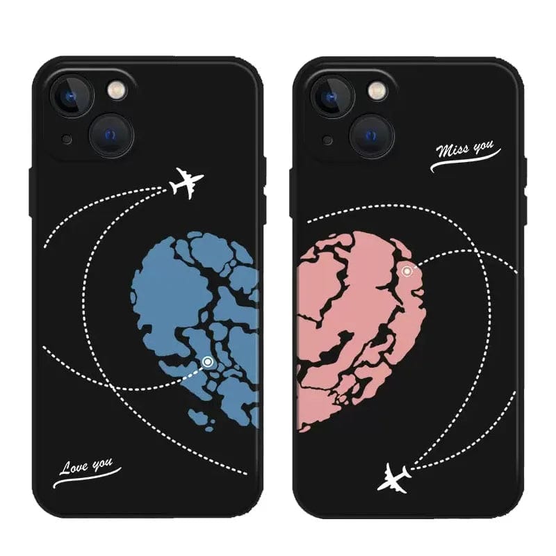 Vogueen Aircraft Love Heart Couple iPhone Case