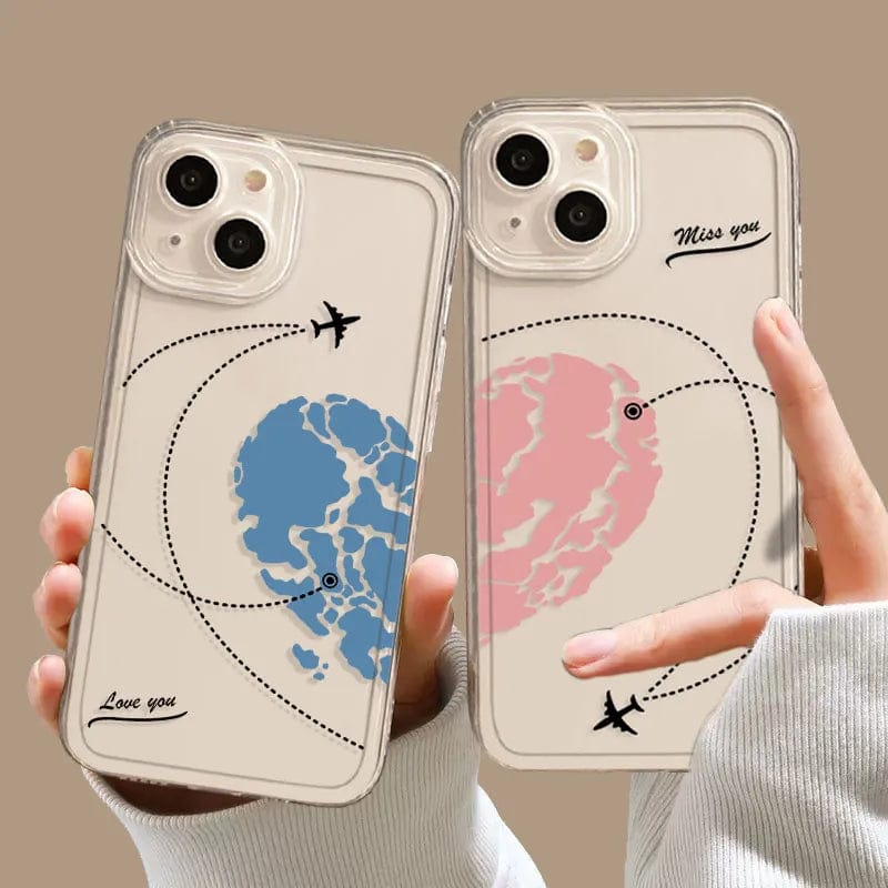 Aircraft Love Heart Couple iPhone Case – Vogueen Aircraft Love Heart Couple iPhone Case – Vogueen