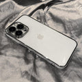 Vogueen Silver / iPhone 12 Mini Luxury Plating Square Frame Clear iPhone Case