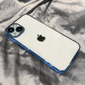 Vogueen Navy Blue / iPhone 12 Mini Luxury Plating Square Frame Clear iPhone Case
