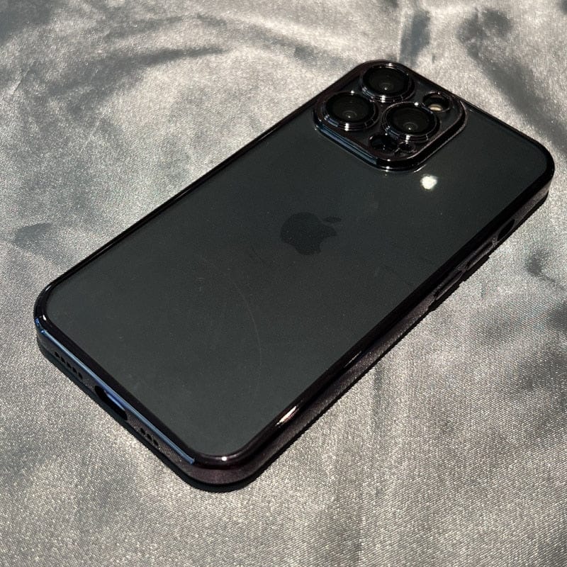 Vogueen Black / iPhone 12 Mini Luxury Plating Square Frame Clear iPhone Case