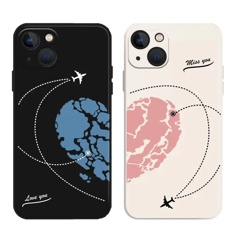 Vogueen Aircraft Love Heart Couple iPhone Case