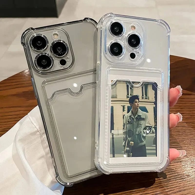 Transparent Card Slot Bag Holder iPhone Case Vogueen Transparent Card Slot Bag Holder iPhone Case Vogueen