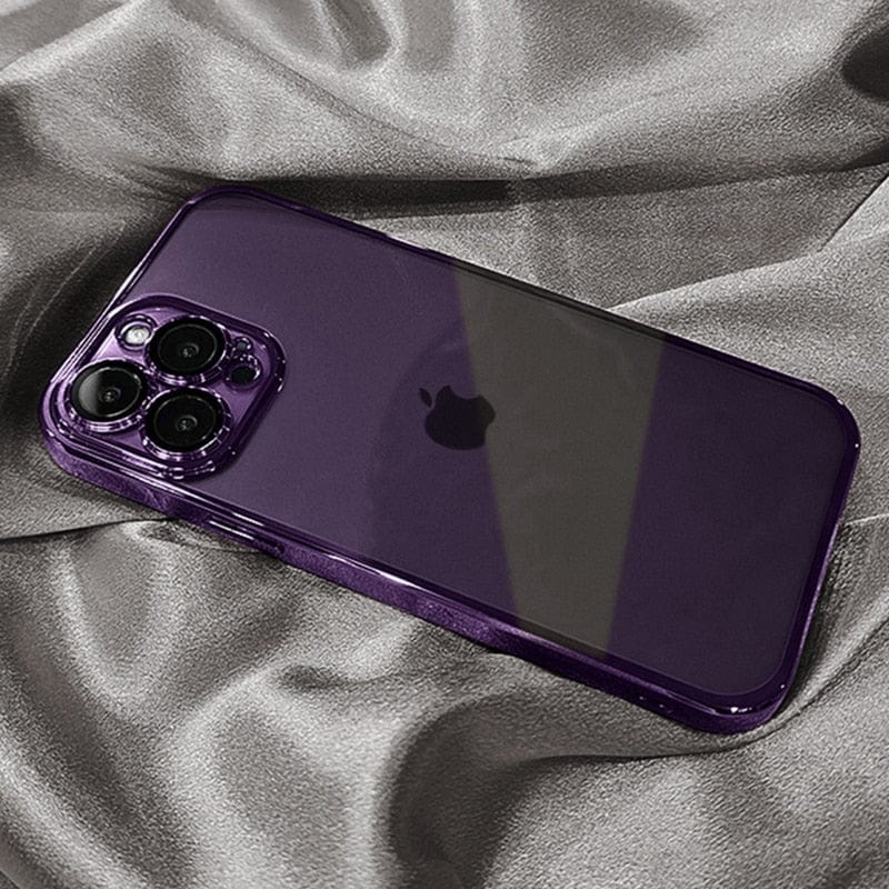 Vogueen Luxury Plating Square Frame Clear iPhone Case