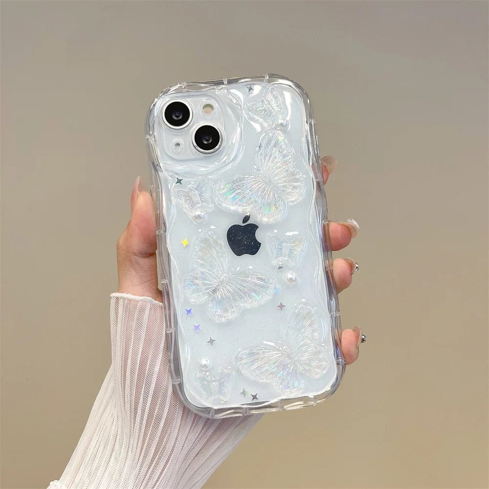 3D Butterfly Crystal Bling Glitter Pearl iPhone Case Vogueen 3D Butterfly Crystal Bling Glitter Pearl iPhone Case Vogueen