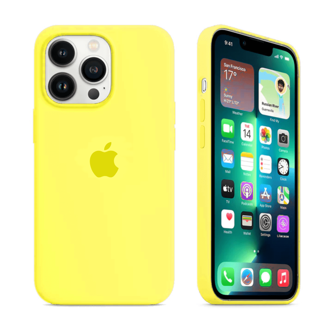 Vogueen iPhone 13 Pro Max iPhone Silicone Case (Flash Yellow)