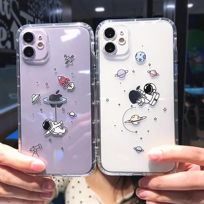 Cute Cartoon Astronaut Planet iPhone Case – Vogueen Cute Cartoon Astronaut Planet iPhone Case – Vogueen