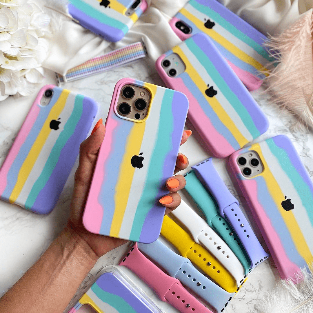 HOT Phone Case Iphone 11 Silicone Case Rainbow Rainbow