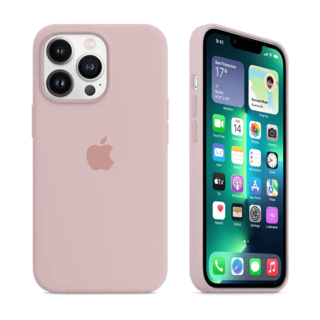 Vogueen iPhone 14 Pro Max iPhone Silicone Case (Pink Sand)