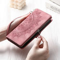 iPhone 13 / Pink Stylish Leather Lanyard Wallet Case