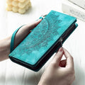 iPhone 13 / Sky Blue Stylish Leather Lanyard Wallet Case