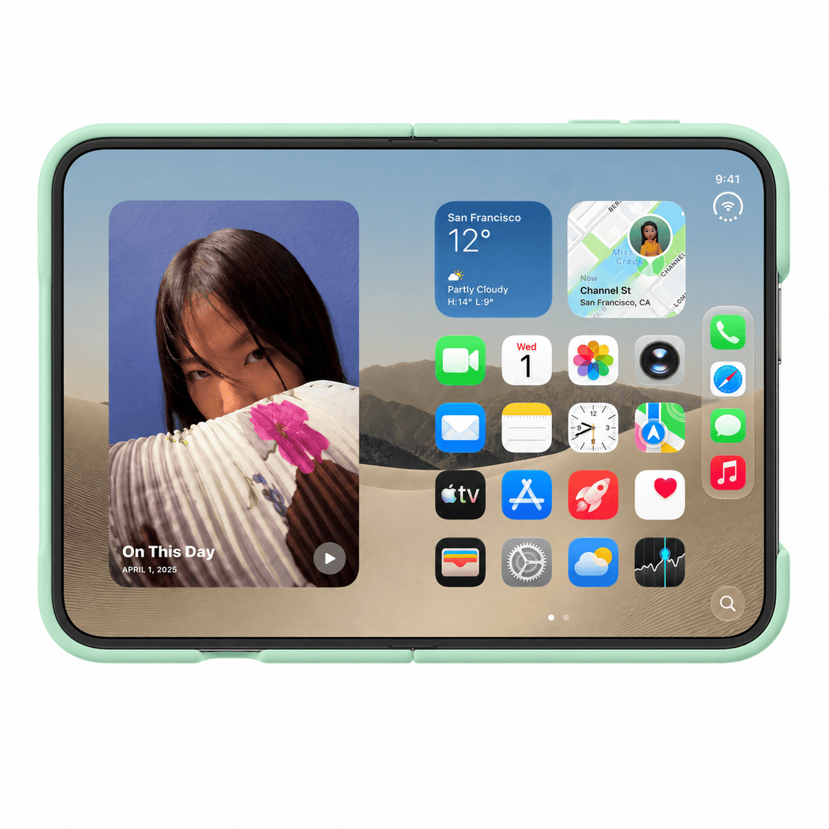 iPhone Duo Mint Green Silicone Case with MagSafe
