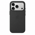Black iPhone 18 Pro Leather Case with MagSafe