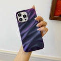 Vogueen PURPLE / For iPhone 15 RuffleWave Satin iPhone Case