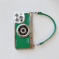 Vogueen iPhone 15 Pro Max / Green Luxury Retro Stereo Camera Lanyard iPhone Case