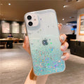 Vogueen Sky Blue / iPhone 14 Plus Cute Gradient Sequins Clear Glitter iPhone Case