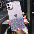 Vogueen Cute Gradient Sequins Clear Glitter iPhone Case