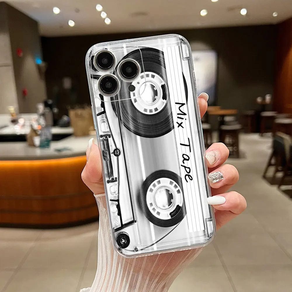 Vogueen White / iPhone 15 Pro Max Hot Classical Old Cassette Tape iPhone Case