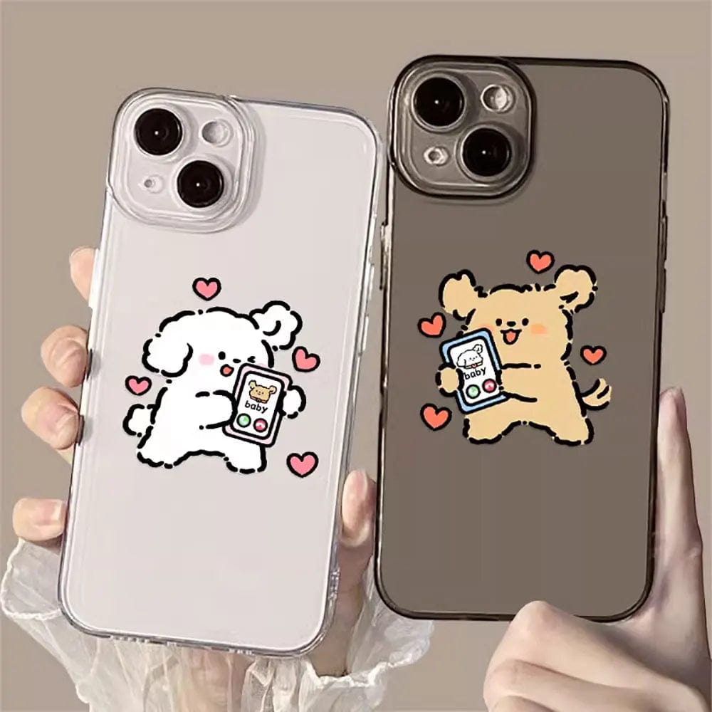 Vogueen Cute Cartoon Dog Couple iPhone Case