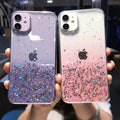 Vogueen Cute Gradient Sequins Clear Glitter iPhone Case