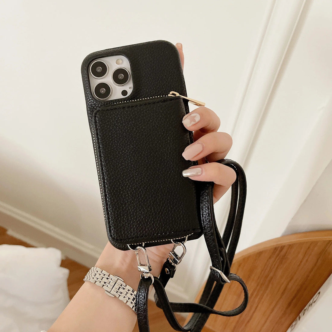 Vogueen Luxury Crossbody Wallet Leather iPhone Case