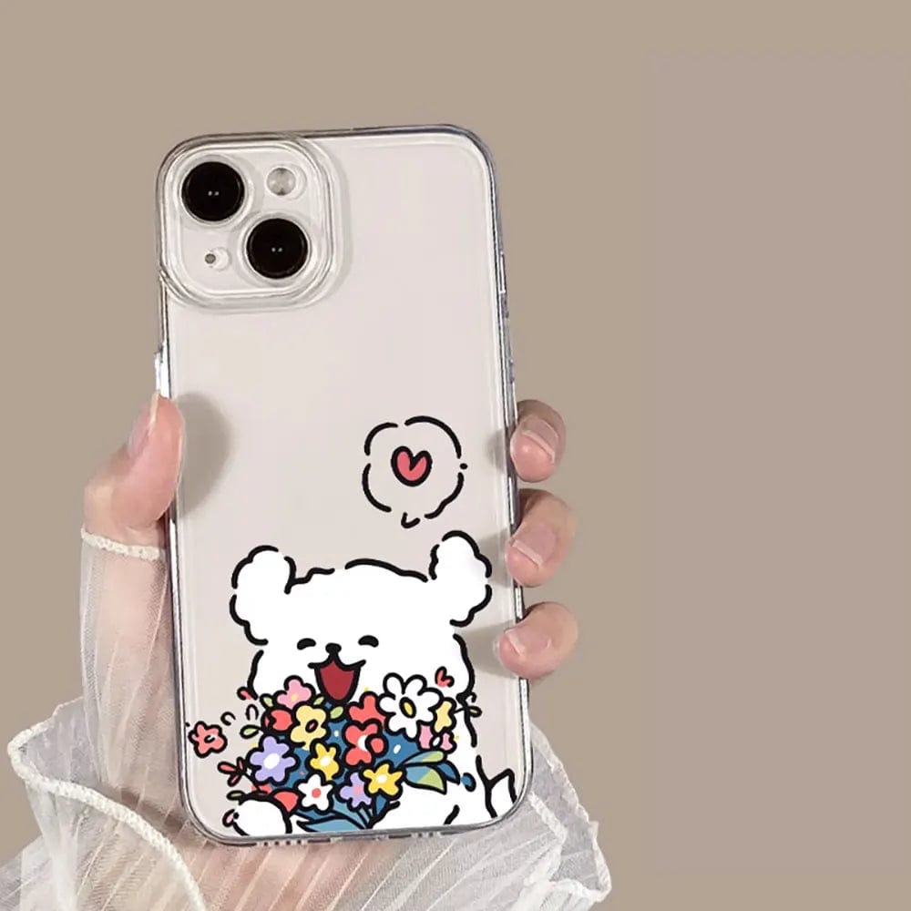 Vogueen iPhone 15 Pro Max / Style 2 Cute Cartoon Dog Couple iPhone Case