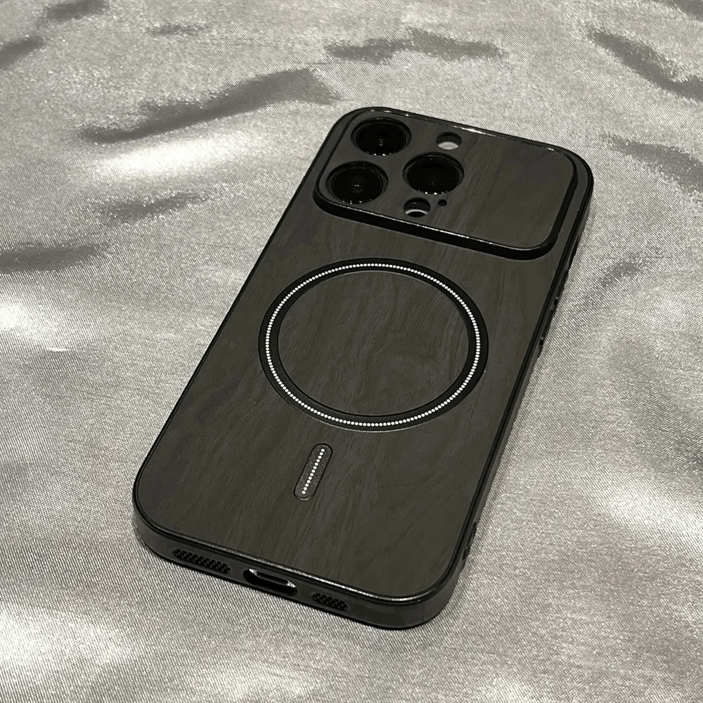 Vogueen Luxury Wood Grain Magsafe Shockproof iPhone Case