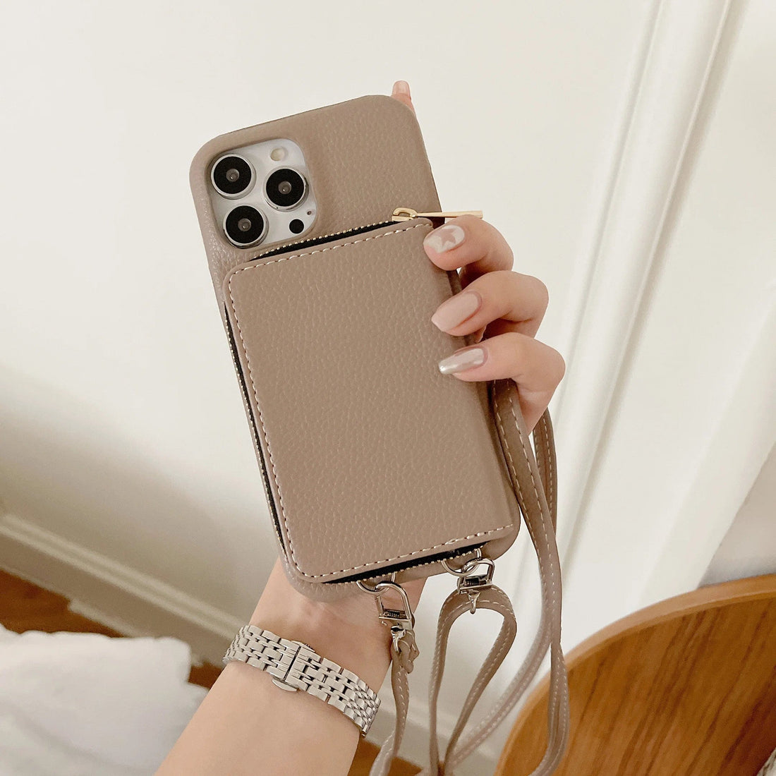 Vogueen Luxury Crossbody Wallet Leather iPhone Case