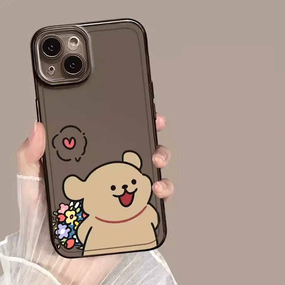 Cute Cartoon Dog Couple iPhone Case Vogueen Cute Cartoon Dog Couple iPhone Case Vogueen