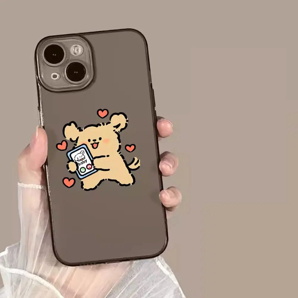 Vogueen iPhone 15 Plus / Style 8 Cute Cartoon Dog Couple iPhone Case