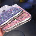 Vogueen Cute Gradient Sequins Clear Glitter iPhone Case