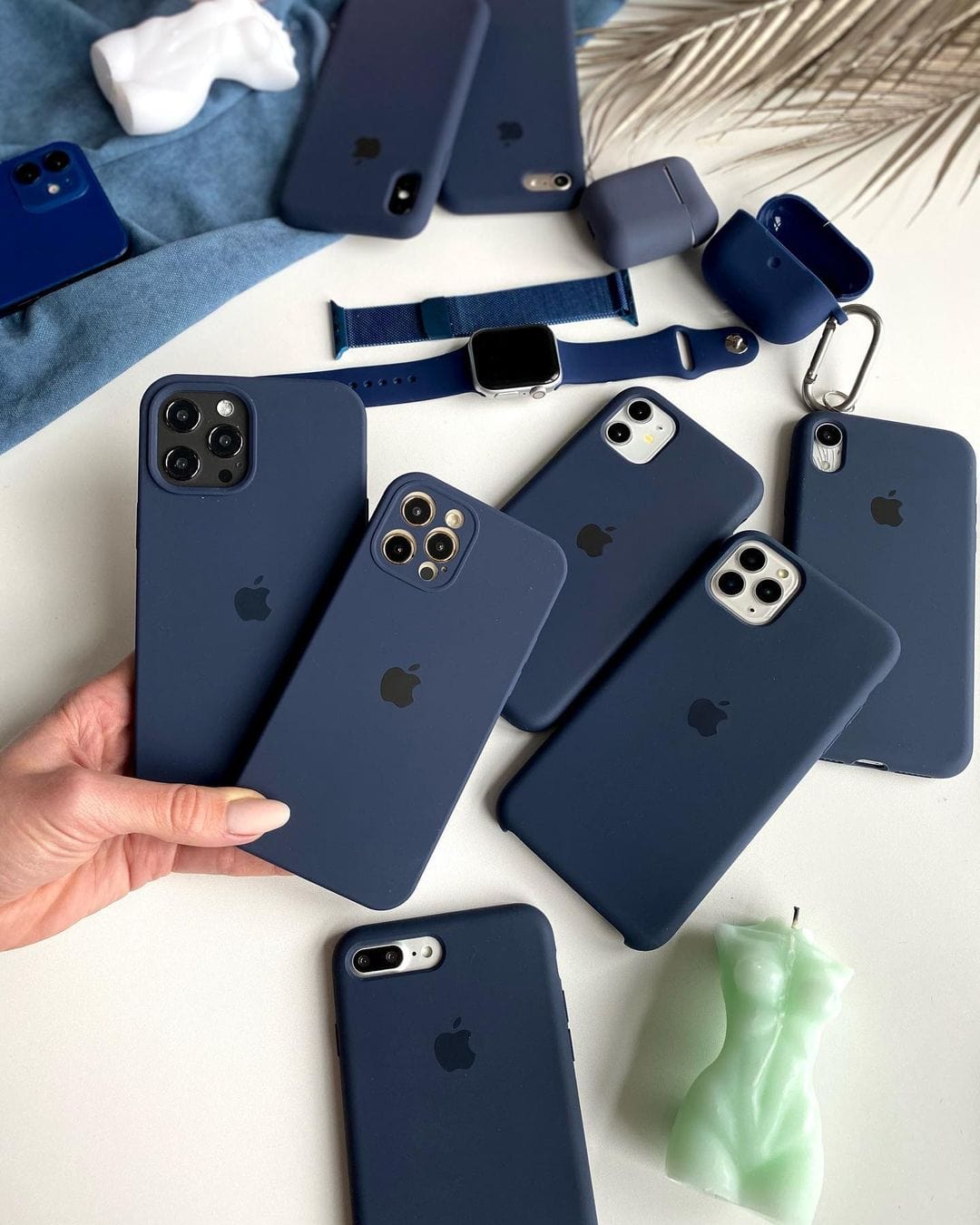 Leather Case Iphone Midnight Blue Case AUKEY Magnetic Hrd-Shell