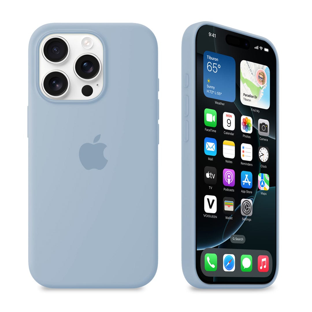 iPhone 16 Pro Grey Blue Silicone Case