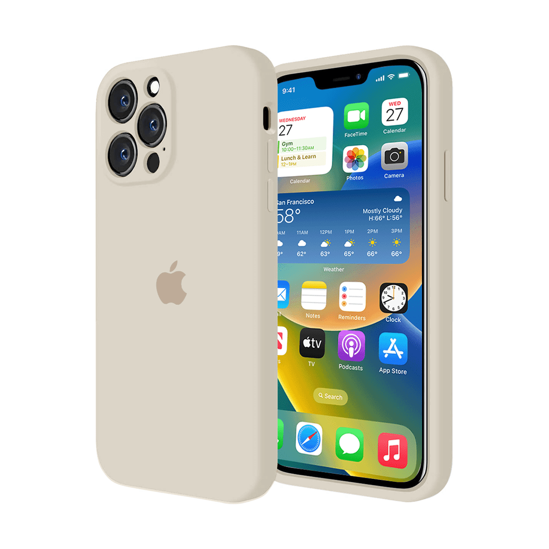 Casing Iphone Camera Protector iPhone Camera Protection Silicone Case (Antique White)