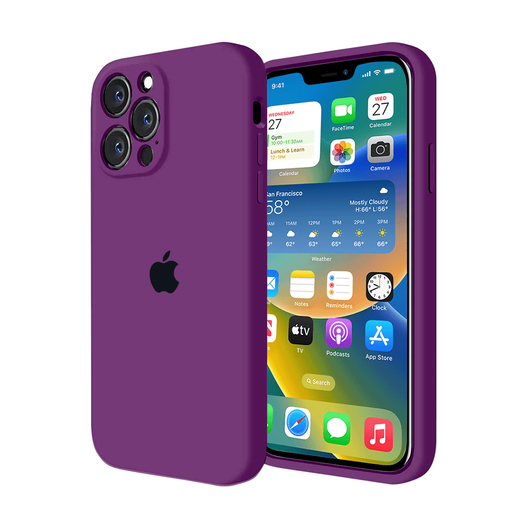 Vogueen iPhone 14 Pro Max iPhone Camera Protection Silicone Case (Eggplant)