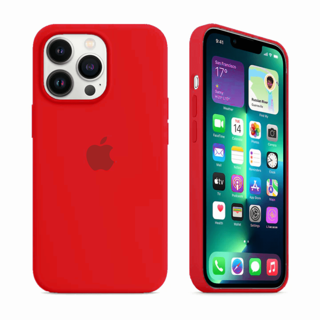 Vogueen iPhone 13 Pro Max iPhone Silicone Case (Red)