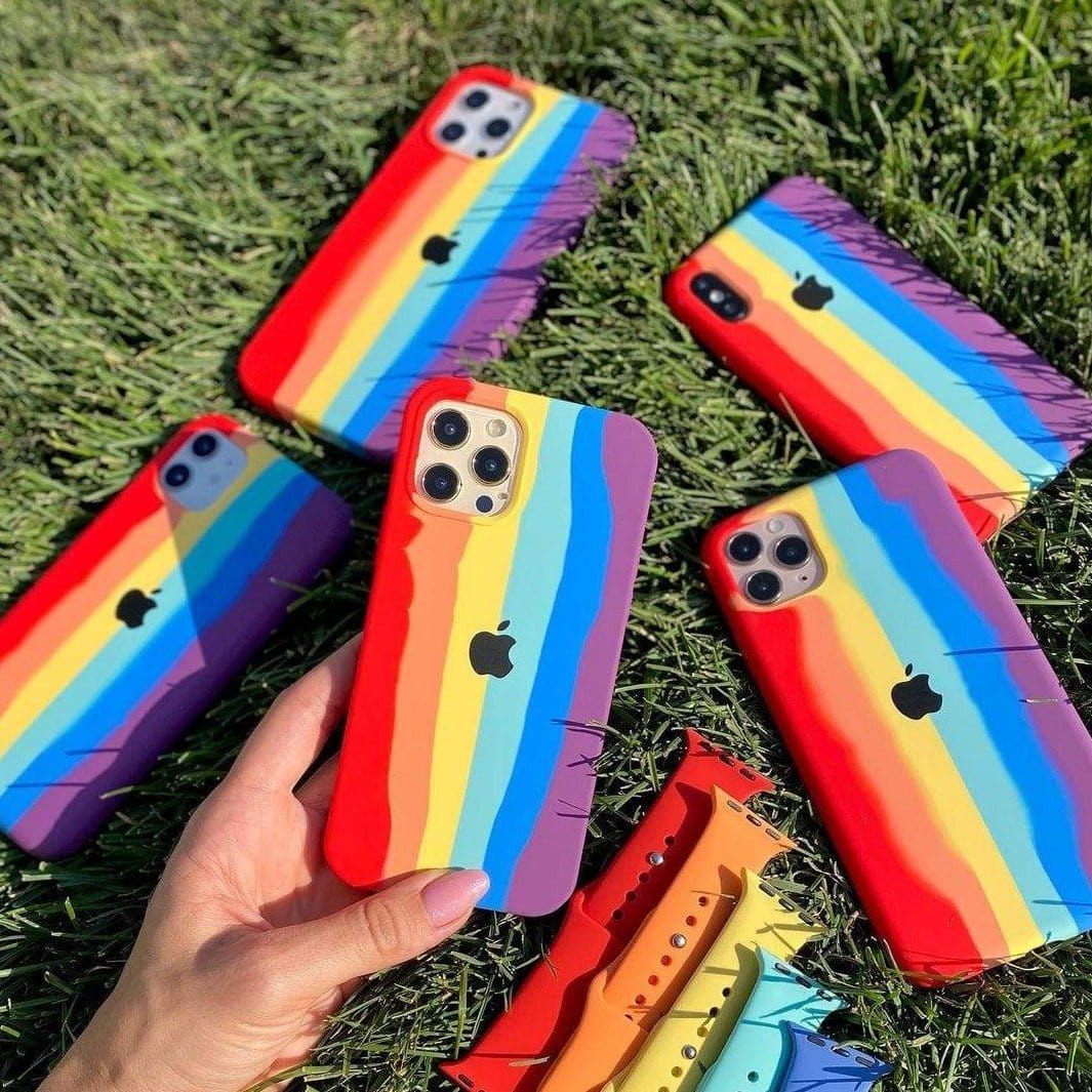 Vogueen iPhone 13 Pro Max iPhone Silicone Case (Rainbow)