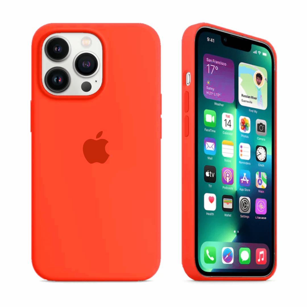 Vogueen iPhone 13 Pro Max iPhone Silicone Case (Orange)