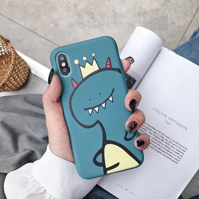Cute Couple Dinosaur iPhone Case – Vogueen Cute Couple Dinosaur iPhone Case – Vogueen