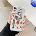 Vogueen For iphone XS Max / Seoul Cartoon City Symbol iPhone Case