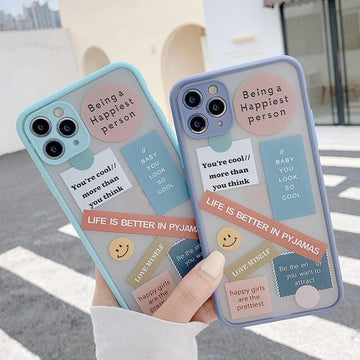 Vogueen Cute Label Words iPhone Case