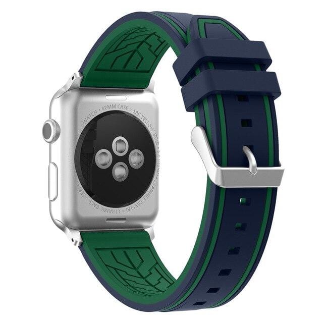 Vogueen Midnight-blue-green / 38mm and 40mm Sport Double Color Apple Watch Bands