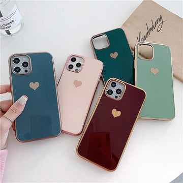 Vogueen Electroplated Love Heart iPhone Case