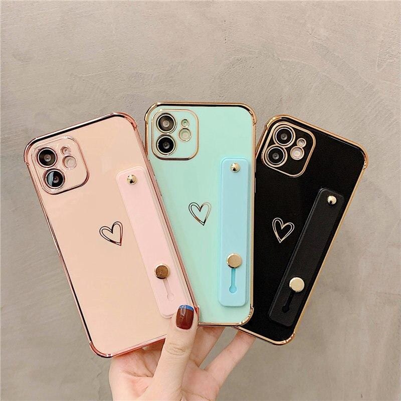 Vogueen Wrist Strap Electroplated Bumper iPhone Case