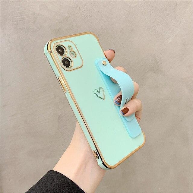 Vogueen For iPhone 11 Pro / Skeptic Wrist Strap Electroplated Bumper iPhone Case