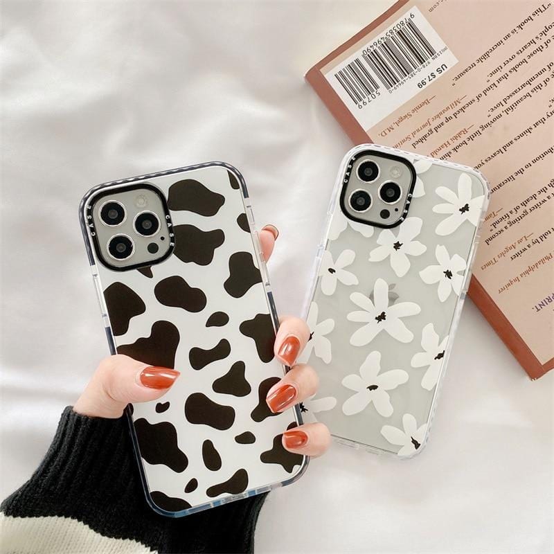 Floral Cow Pattern iPhone Case