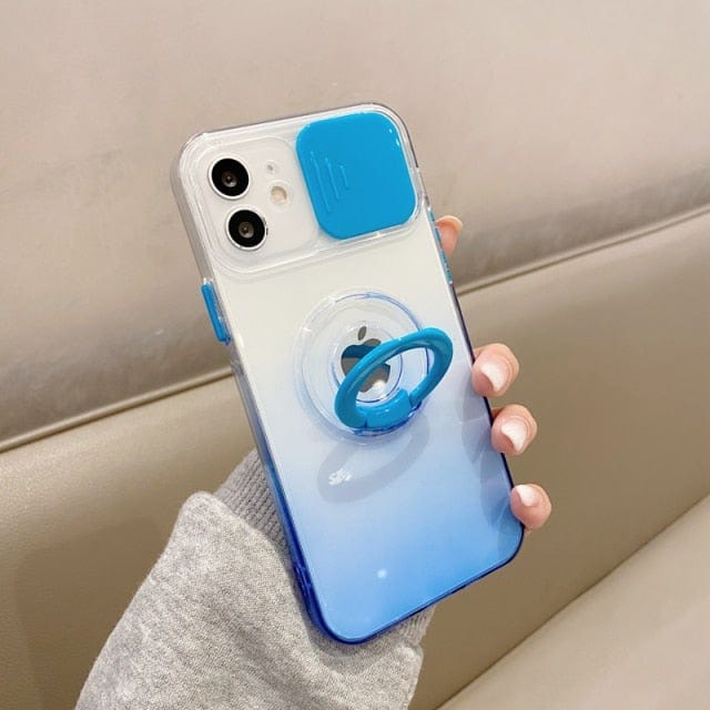 Vogueen For iPhone 11Pro Max / Blue Gradient Camera Protection iPhone Case