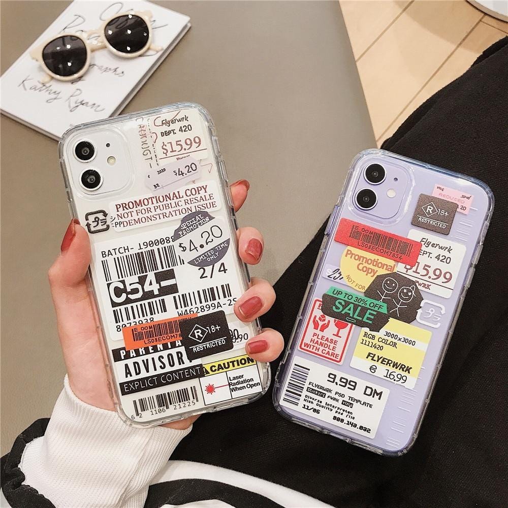 Vogueen Stamp Label Barcode iPhone Case